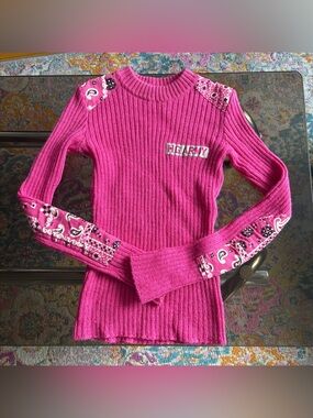Rare Hysteric Glamour Ribbed Sweater with Bandana Accents